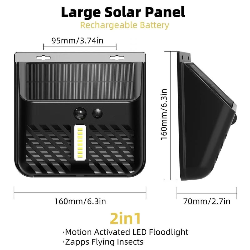 PIR-Bewegungssensor Solar-Mückenkiller-Lampe Insektenschutzmittel Fliegenkiller ABS-Material
