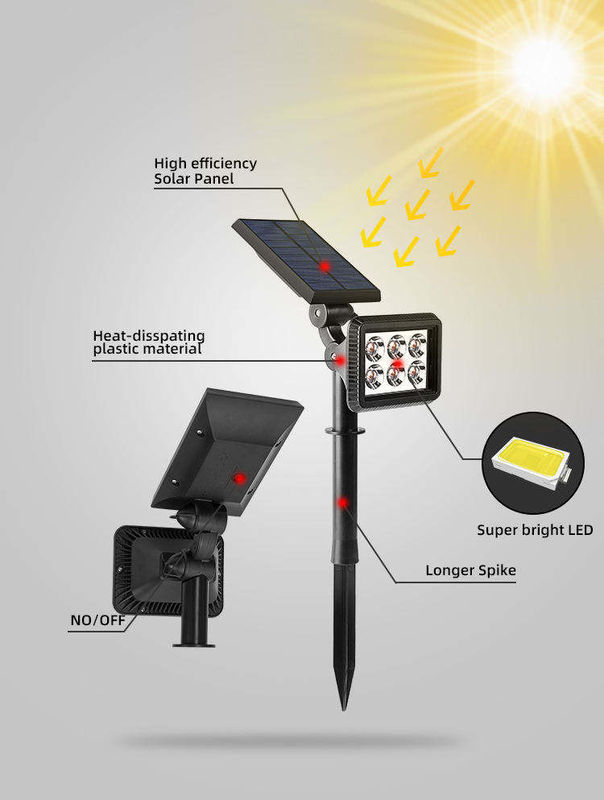 Außen Solar Gartenlicht Landschaft LED-Grasenlampe mit und verstellbar Wasserdicht IP65