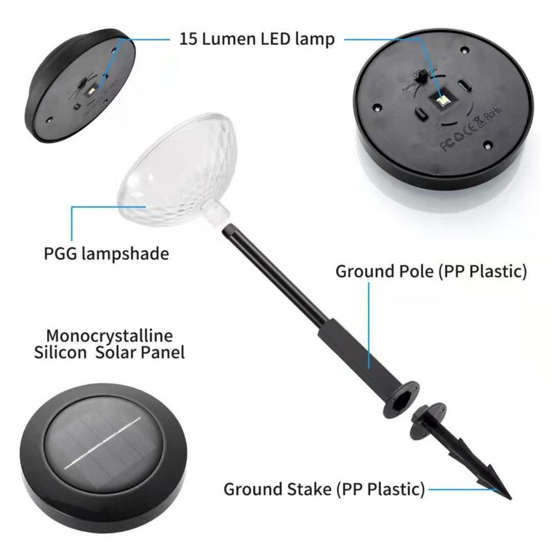 ABS-PC-Lampenkörper-Material Solarleuchten Volldekorations-Solarleuchten für den Garten