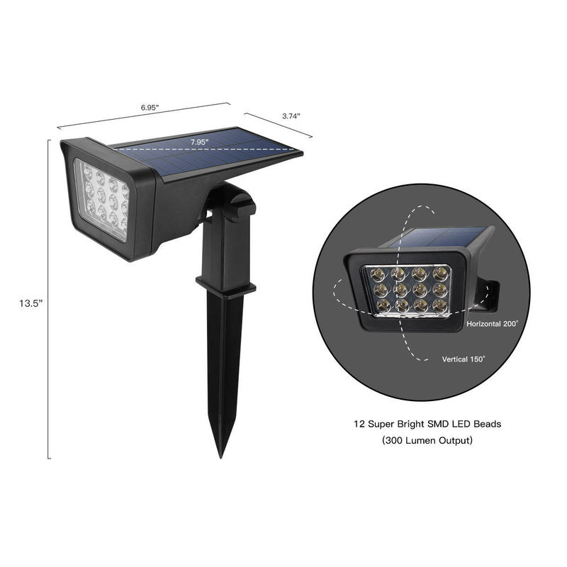 5000K Farbtemperatur Solar-Bollard-Spot-Lichter für ein perfektes Outdoor-Gartengestaltung