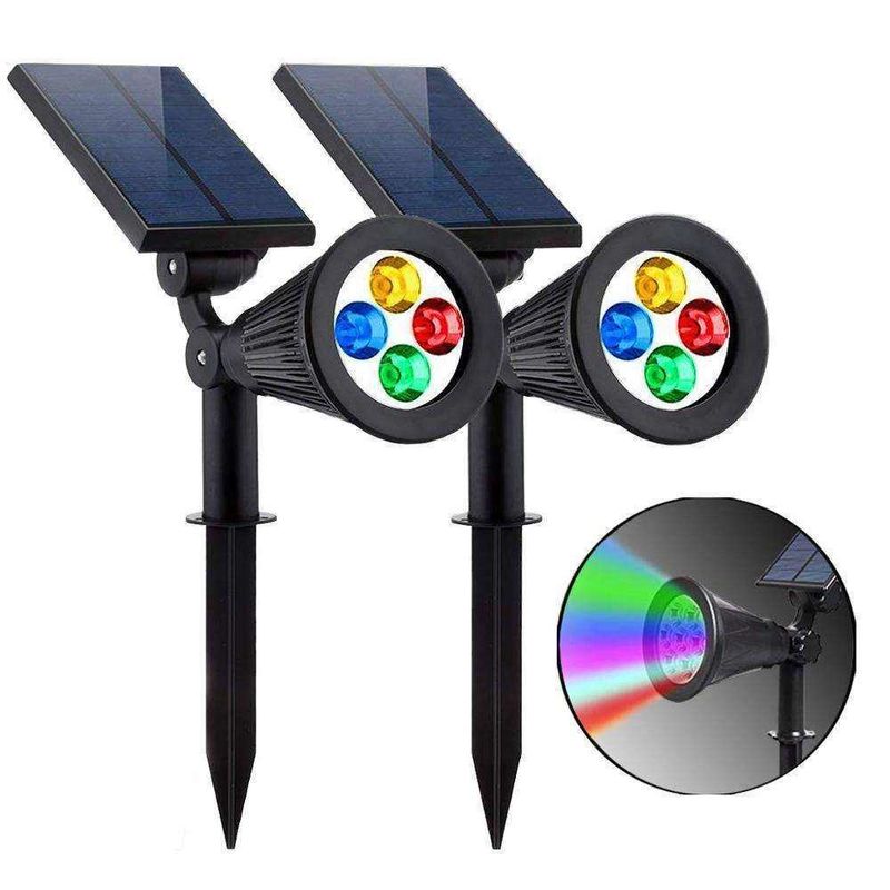 2 IN 1 Solar Garten Spot Light RGB Farbänderung LED für Außenrasen Stromversorgung Solar
