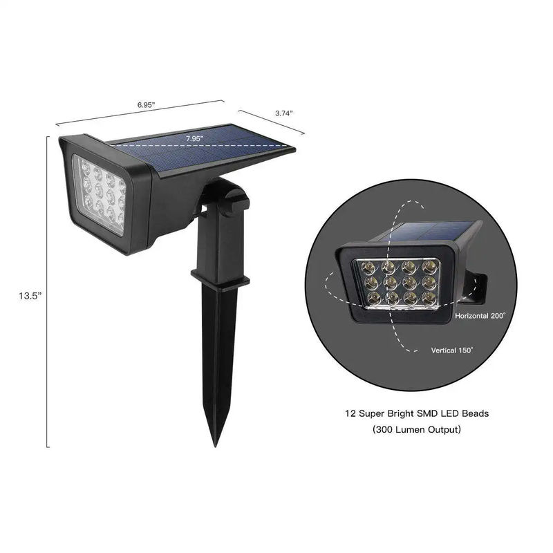 Unterstützung Dimmer 100lm/w Lampe Lichtwirksamkeit Led Solar Gartenwand und Bodenlicht