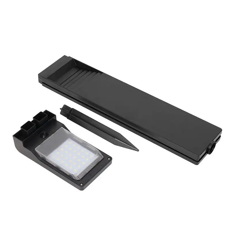 Solar-LED-Straßenlampe L-förmige schwarze Sonnenstraßenlampen für Gartendekoration