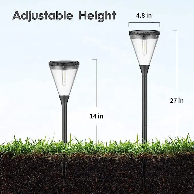 80 Ra Farbwiedergabeindex Außen Solarenergie Warm Weiß 2 Modus LED Gartenweg Rasenleuchten