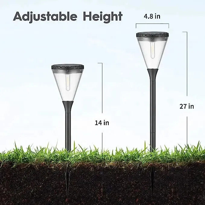 Außenwasserdichtes Solargartenlicht Dreifarbig verstellbar für Villa Yard Park Landschaft