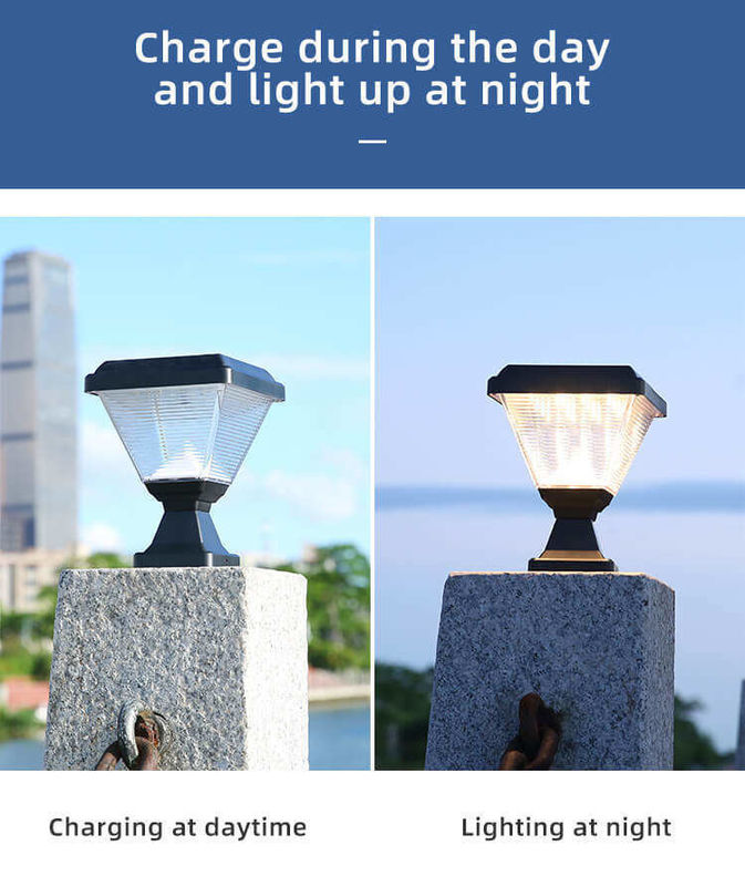 Außenwasserdicht IP65 Post Beleuchtung Garten Spike Led Gate Solar Säule Licht mit ABS