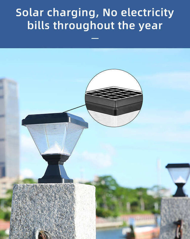 Außenwasserdicht IP65 Post Beleuchtung Garten Spike Led Gate Solar Säule Licht mit ABS
