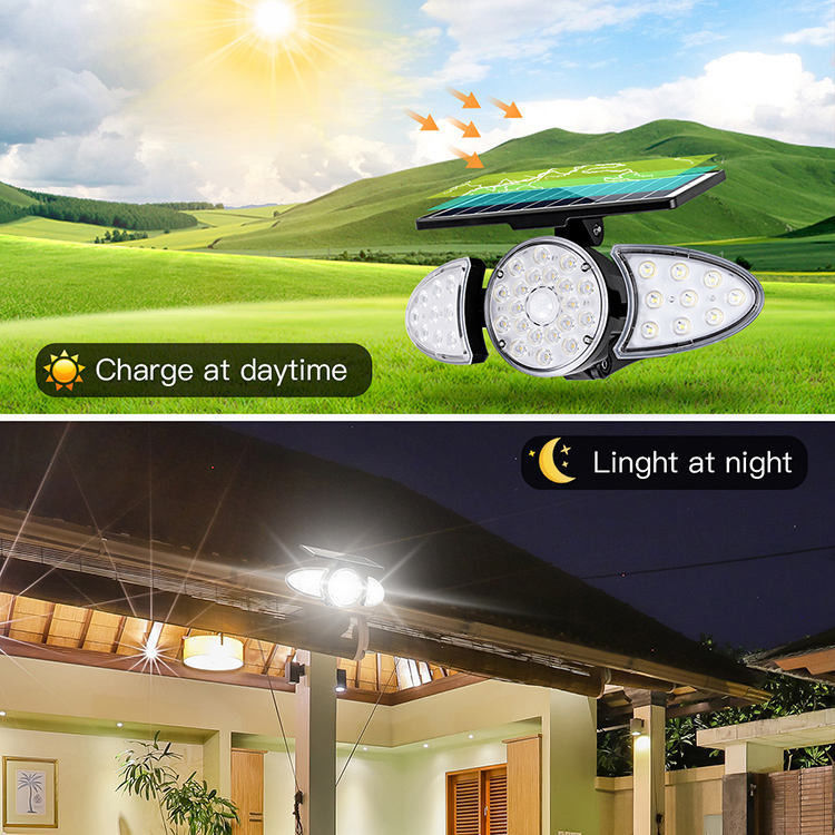 IP65 solarbetriebene Bewegungssensor Solarleuchten Außen Notfallsicherheit Garten Solarwandlicht