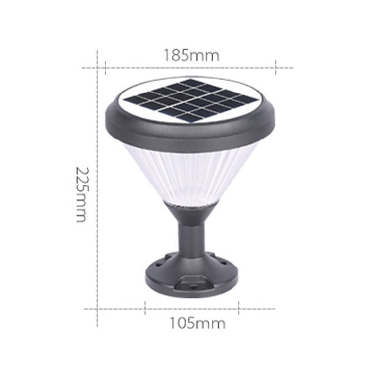 Solar-Wasserdichte Led-Stützlampen Außen-Säulen Scheinwerfer Säule Zaunlampe mit 2-