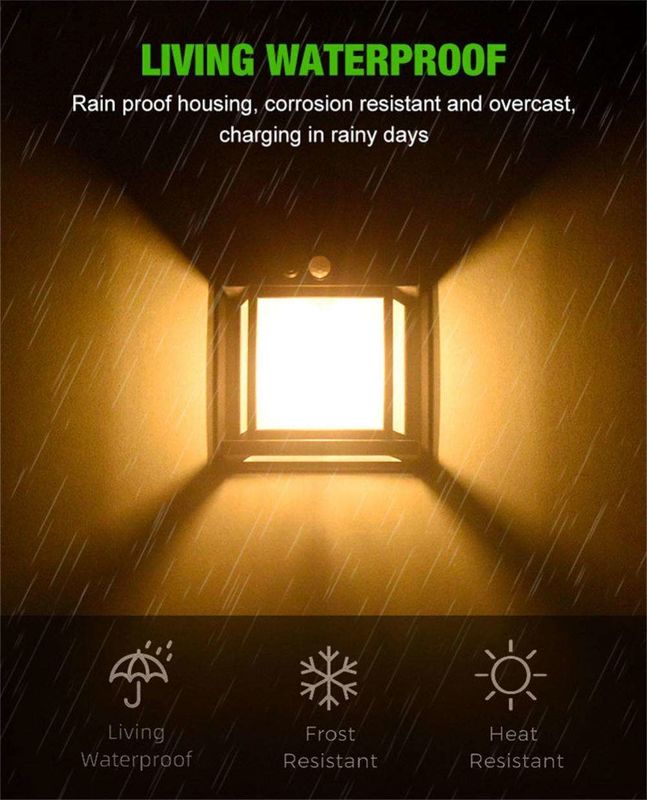 80lm/w Innenhof Garten Dekoration Wasserdichte Solarwandlampe mit Bewegungssensor