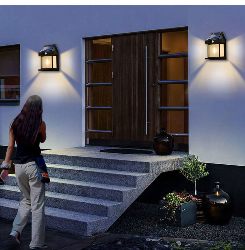 80lm/w Innenhof Garten Dekoration Wasserdichte Solarwandlampe mit Bewegungssensor