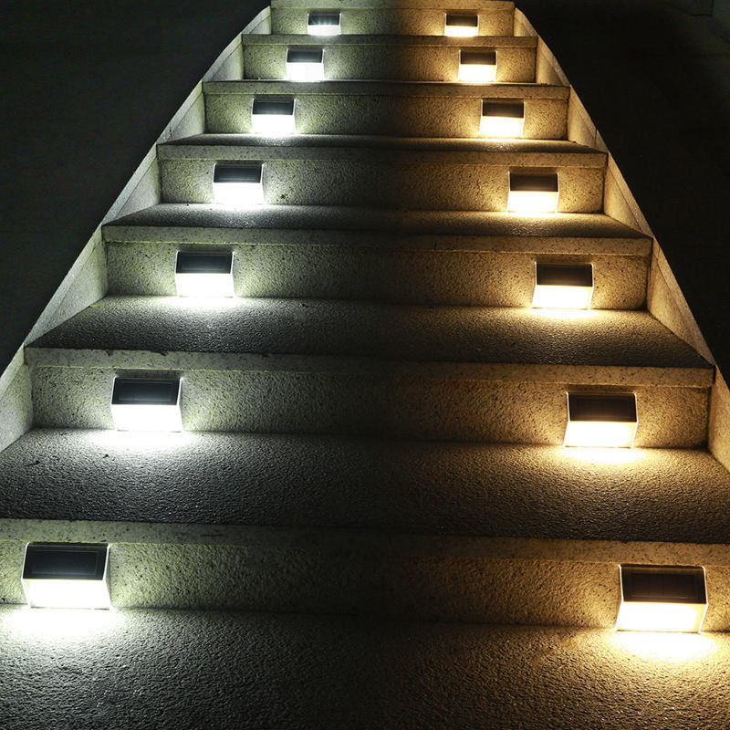 Wasserdichte Solarlicht Strom Treppe LED Solar Schritt Zaun Lichter für Garten Hof Weg