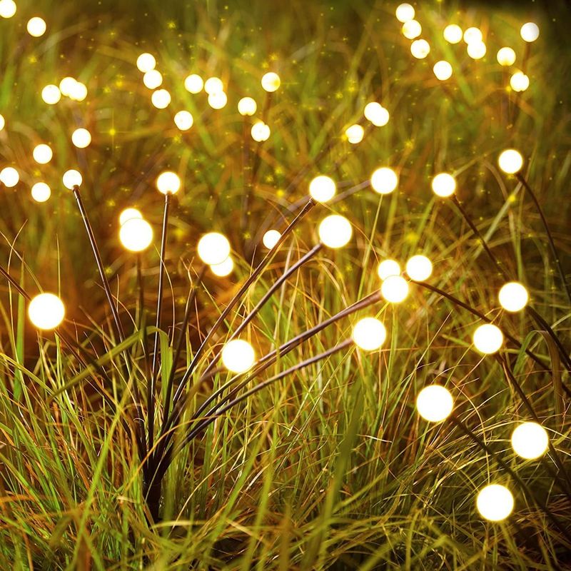 Led Solar-Powered Wind-Powered Swinging Feuerflutenlampe Garten Außen Rgb Feuerwerk Licht