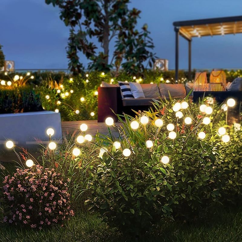 Led Solar-Powered Wind-Powered Swinging Feuerflutenlampe Garten Außen Rgb Feuerwerk Licht