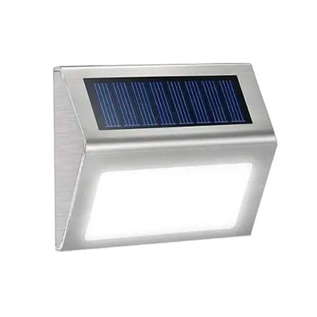 Außenlicht aus Edelstahl Solardeck für Balkon Garten Garten Zaun 3 LED-Pfadlicht