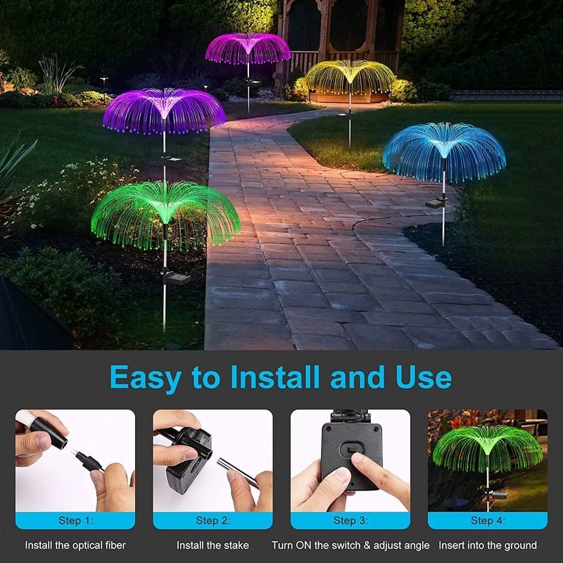 Atmosphäre Dekorationsleuchten für Wasserdichte Villa LED Glasfaser Quallen