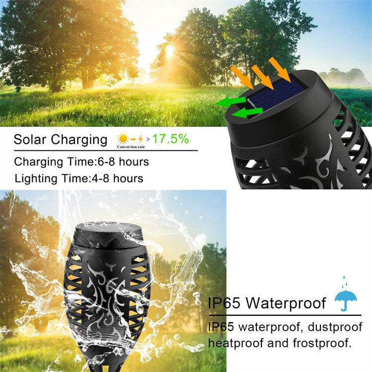Solar-LED-Licht zum Tanzen Flicker-Flamme Landschaftsgarten Wasserdicht im Freien