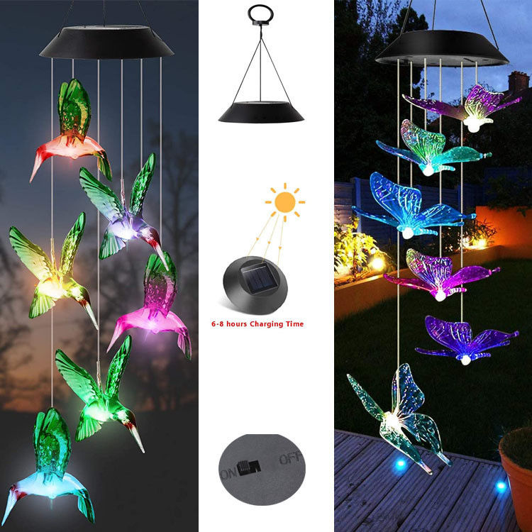 Led Indoor Hummingbird Heimdekor Solar Wind Klingel Licht mit anpassbaren Optionen