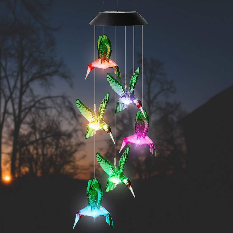 Led Indoor Hummingbird Heimdekor Solar Wind Klingel Licht mit anpassbaren Optionen