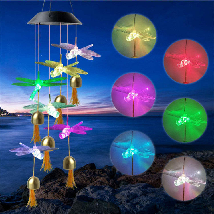Garten Wind Glocke Lampe Solar Wind Klingeln Licht für anpassbare Innen-Schmetterling Dekor