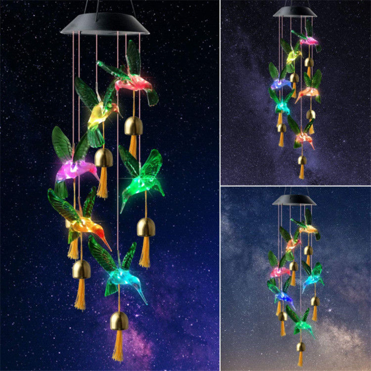 Garten Wind Glocke Lampe Solar Wind Klingeln Licht für anpassbare Innen-Schmetterling Dekor