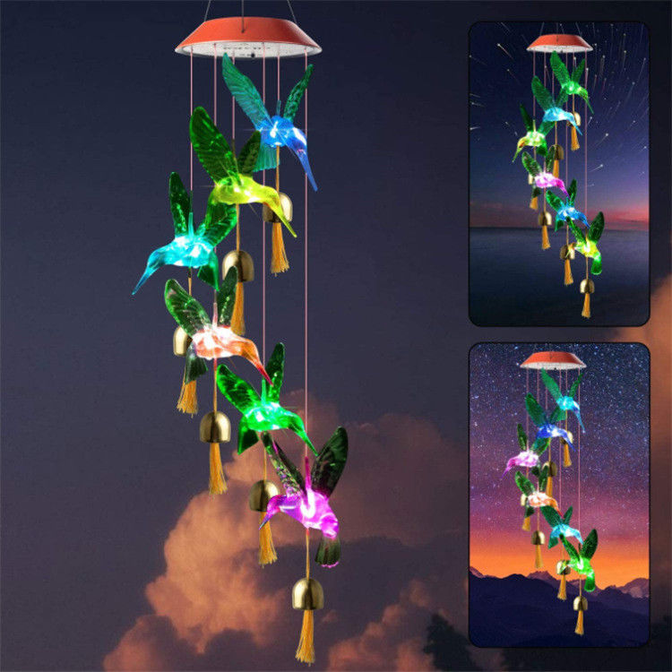 Garten Wind Glocke Lampe Solar Wind Klingeln Licht für anpassbare Innen-Schmetterling Dekor