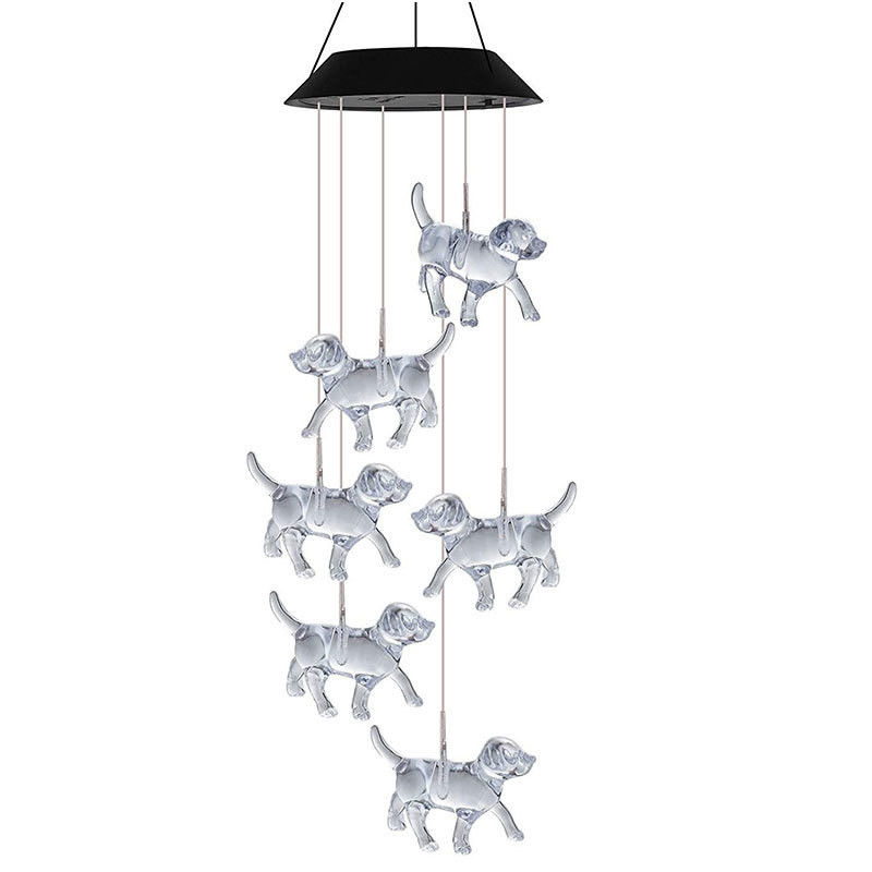 Solar Wind Klingeln Licht für anpassbare LED Indoor Welpen Home Dekor in bunten Garten