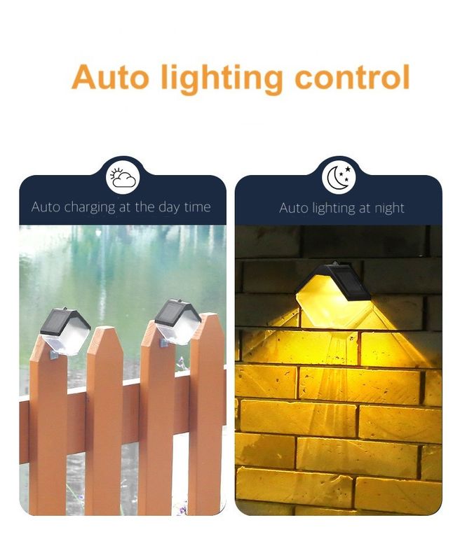 Solar Led Street Light Lamp Warm und Rgb Farbe Wandlampe Für Outdoor Dekorationsdeck