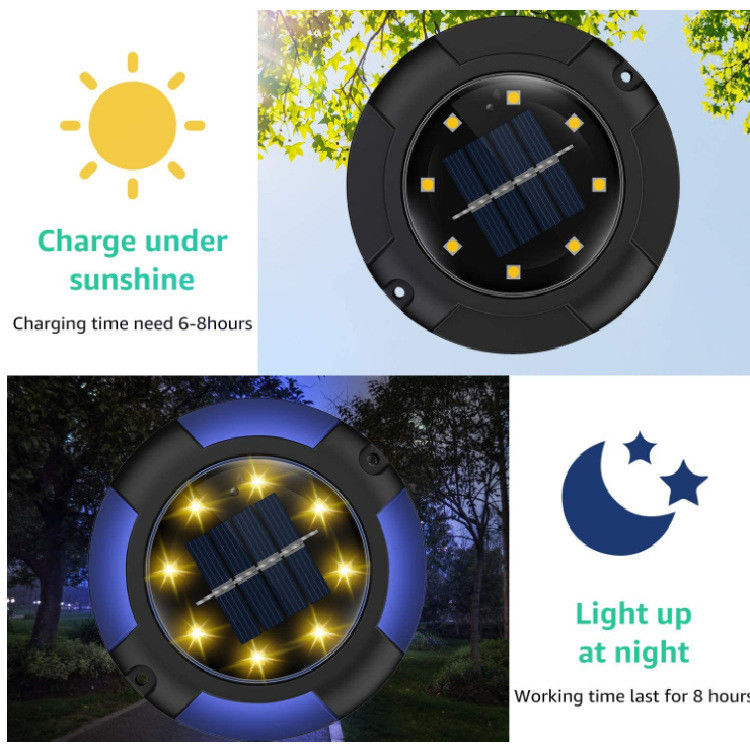 Solar-Disk-Leuchten für Landschaftsweg Patio Wasserdichte LED-Außengarten