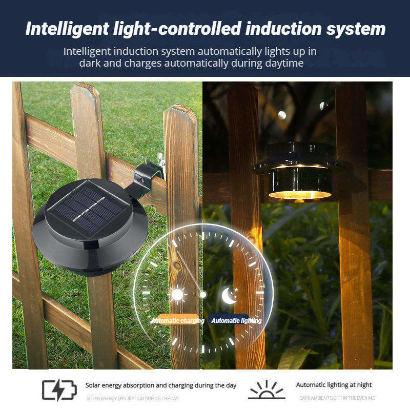 Solar Antike Wandlampe Led Solarzaun Lichter für Garten mit 50000 Stunden Lebensdauer