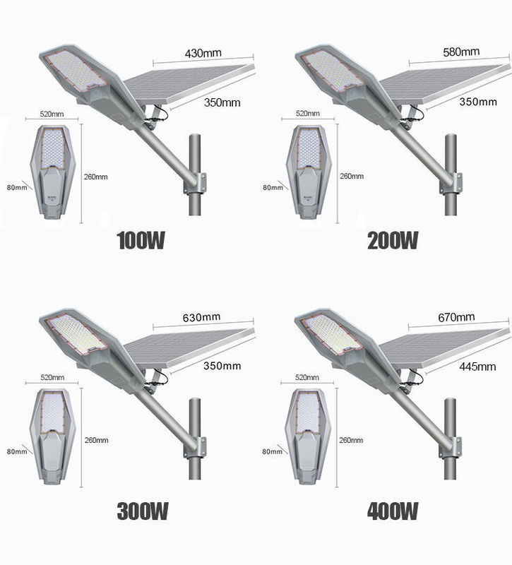 Lichtlösungen Service 100W 300W 400W Solarstraßenlicht für Außenstraßen Wasserdicht