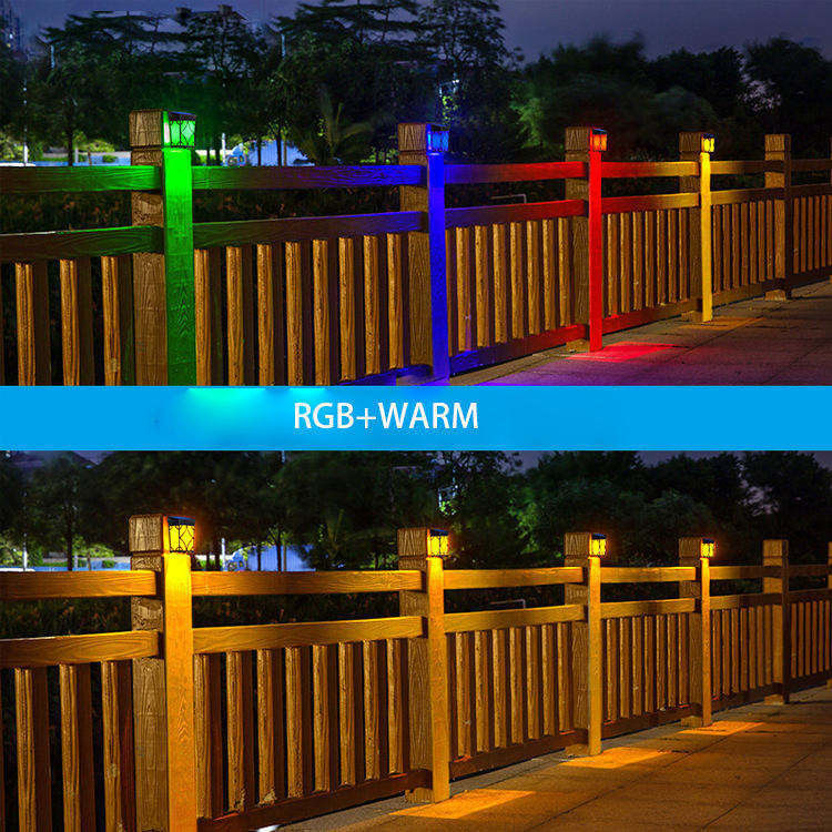 RGB Solarzaunleuchten Farbige Wasserdichte Außen Solarwand Laterne für den Außenbereich IP65 40000 Stunden