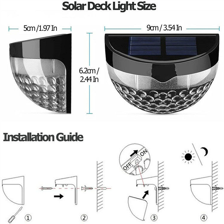 Leichte Farbe Optionen Schrittlichter für Deck Zaun Hof Terrasse Wand Pool Treppe Schrittball
