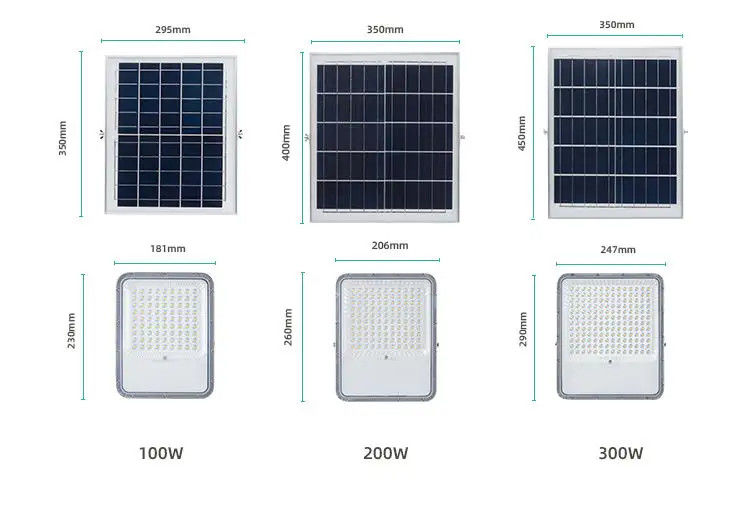 100w 200w 300w Led Solar Street Light Flutlampe für stabile und konstante Beleuchtung