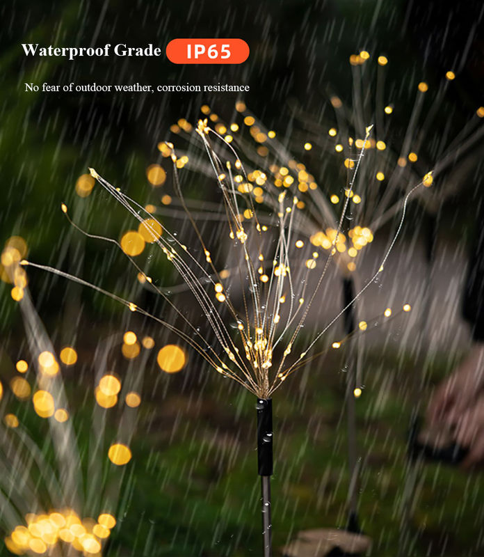 LED-Solarfeuerwerk Licht für Rasenfläche Garten Terrasse Weihnachtsfeiertage Dekor Vor-Ort Messung