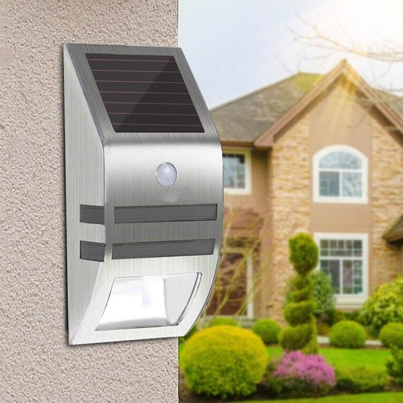 Außen Solarwandlampe mit wasserdichtem Edelstahlmaterial und Smart Sensor