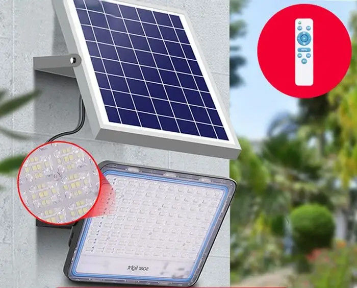 2- Langlebige Aluminium-Lampenkörper Solarflutlicht mit hoher Helligkeit und IP65-Wasserdichtheit