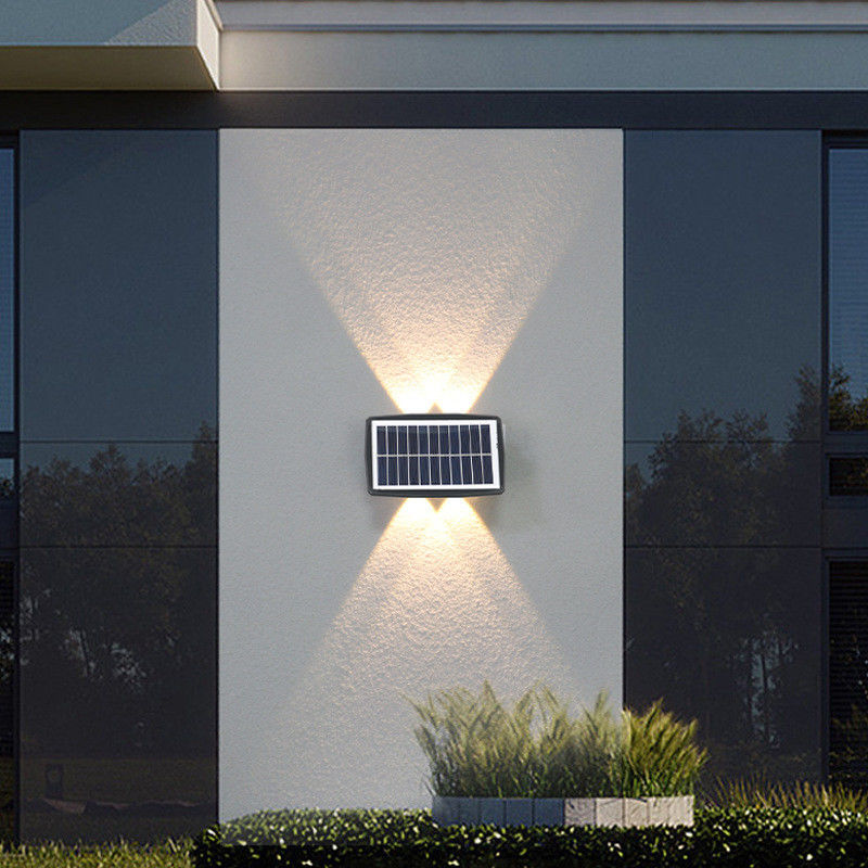 Moderne Solarwandleuchte für wasserdichte Gartendekoration Zuhause Nachtlicht LED Außen