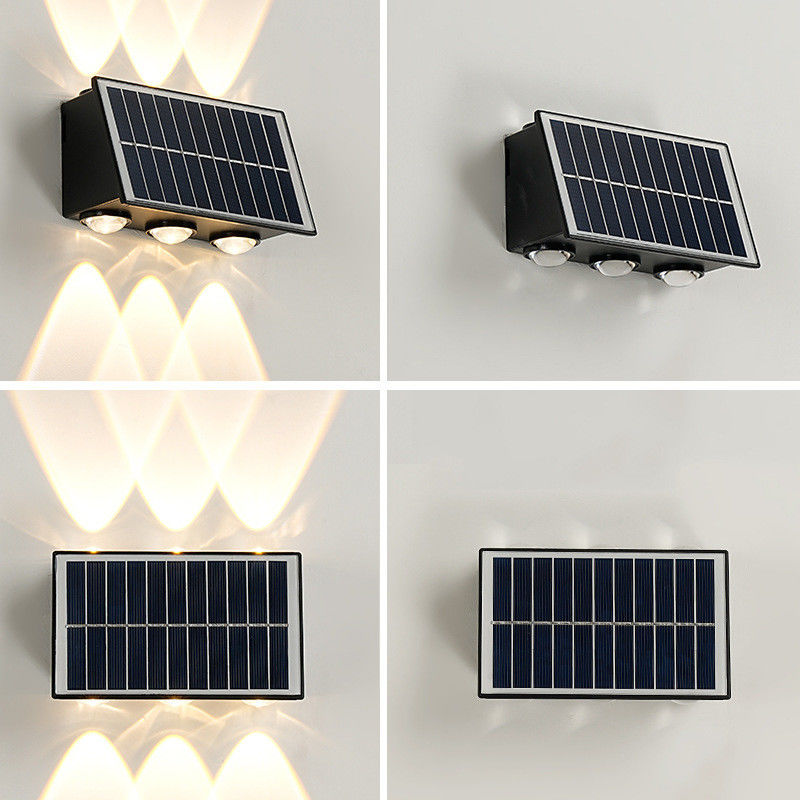 Moderne Solarwandleuchte für wasserdichte Gartendekoration Zuhause Nachtlicht LED Außen