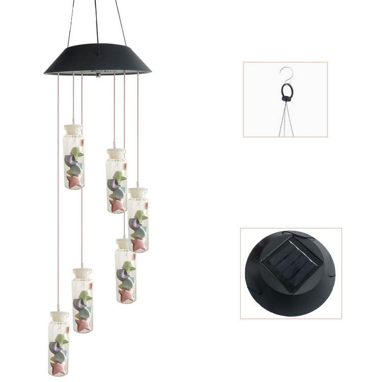 Mehrfarbige Smart LED Solar Wind Chime Lampe für Außengartenbeleuchtung 50000 Stunden