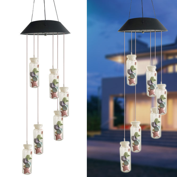 Mehrfarbige Smart LED Solar Wind Chime Lampe für Außengartenbeleuchtung 50000 Stunden