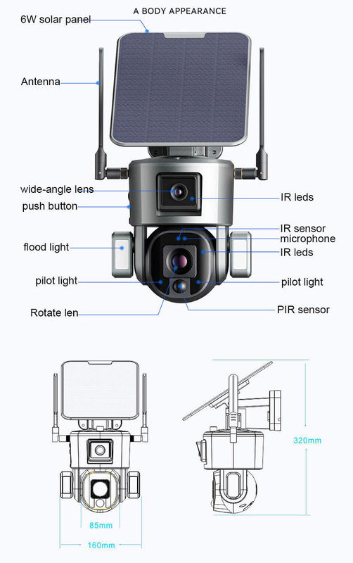 Wasserdicht 1080p 2-Wege-Audio WLAN 4g Solarpanel Batterie-Leistung Cctv-Kamera für den Außenbereich