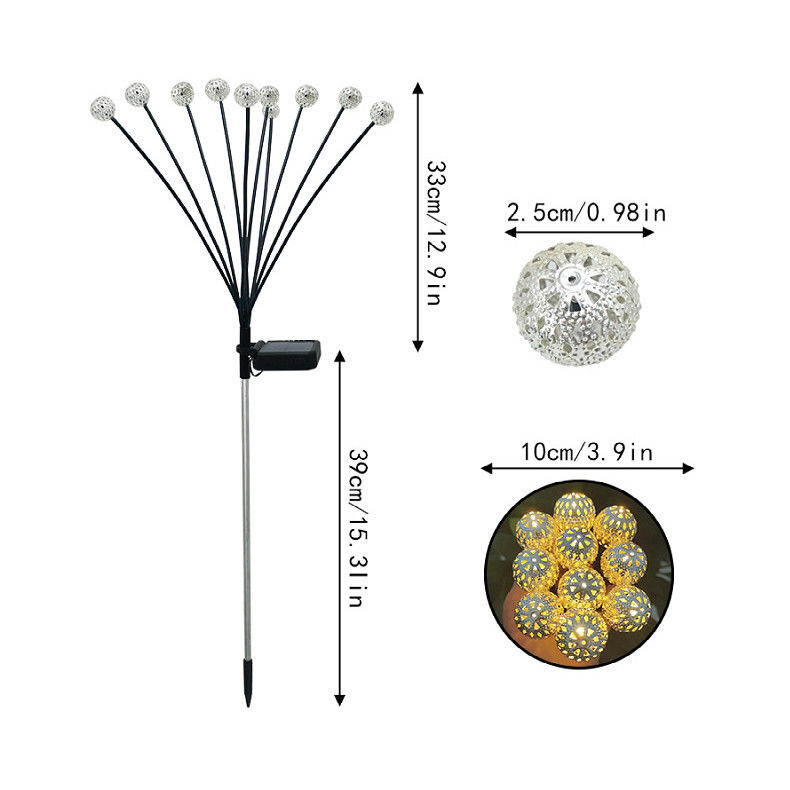 Außenwasserdichtes Sonnenlicht Sonnenfeuerfliegenlampe für Garten-Rasen-Außendekor