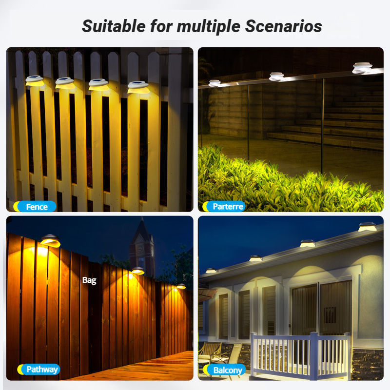 Wasserdichte LED-Solarzaunlampe 100lm/w ABS PC Gartenlicht für Patio Hinterhof