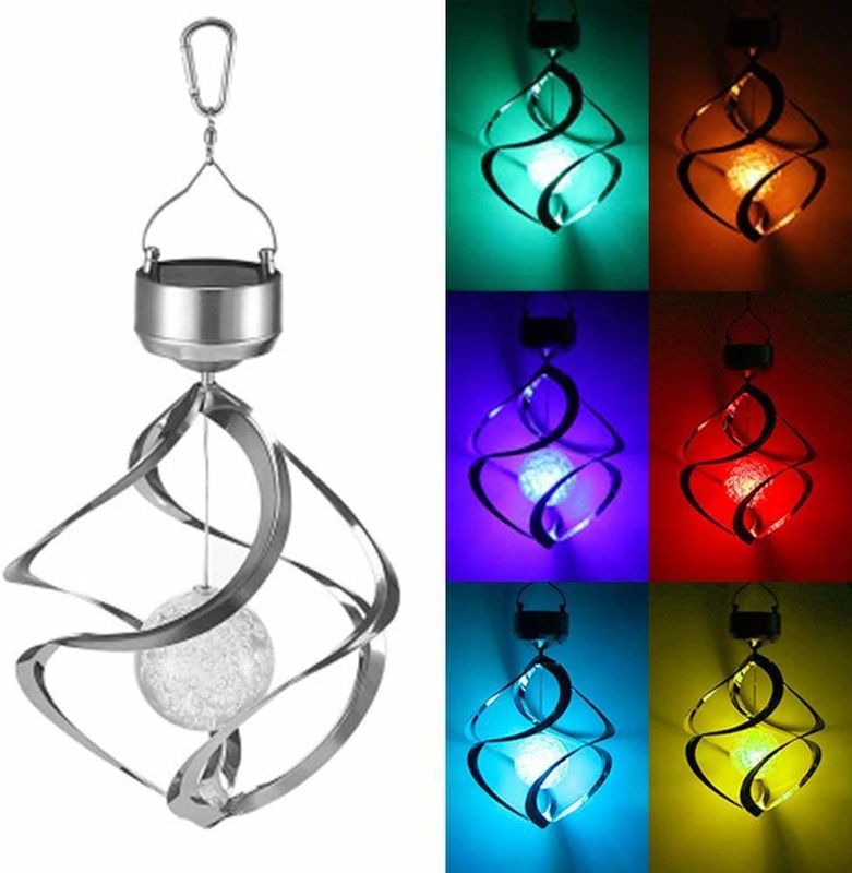 Spiral Solar Wind Klingeln Lichter Außenwasserdicht Farbänder LED-Lampe für den Garten