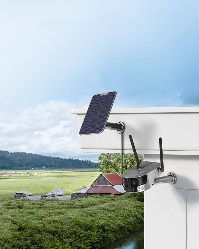 Acht Millionen Horizontale Artikulation Außen Solarkamera WLAN Doppelobjektiv CCTV-Kamera