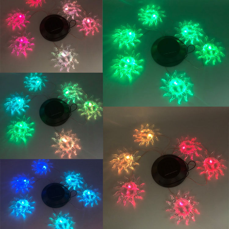 Solarbetriebene Windschalllampe LED Farbänderung Außenlampe für Garten ABS Material