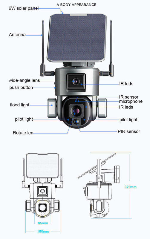 10x Zoom 4.0MP WLAN-Dome CCTV-Netzwerk Ipsy Solarbatterie Sicherung Überwachungskamera 4g