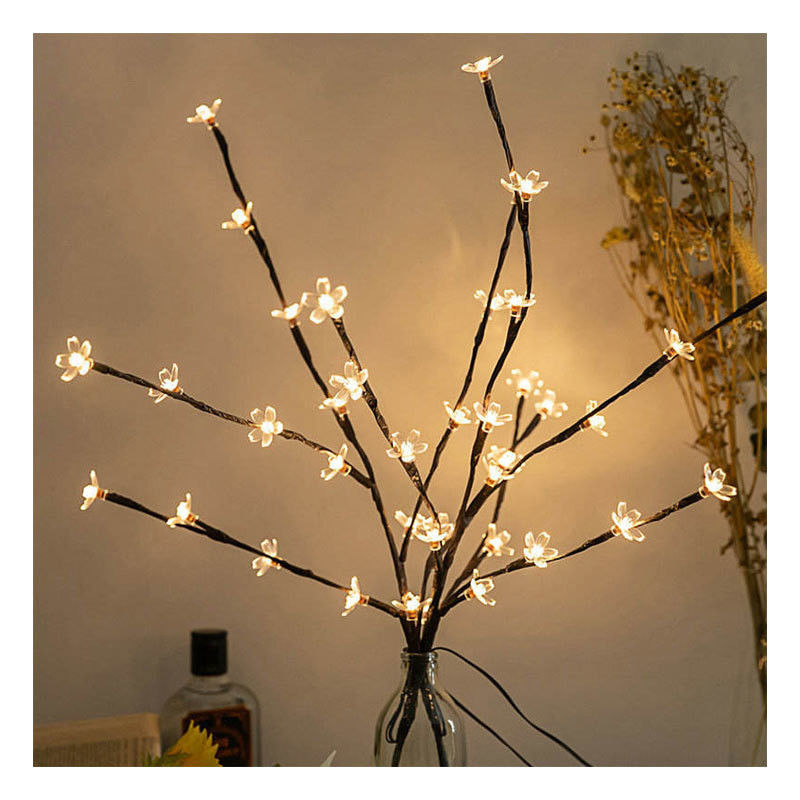Innenraum 36cm 24 Glühbirnen Batterie Weihnachtsstern Heimdekor Led Kirschblume Tischplatte Bonsai Baum Feenlicht