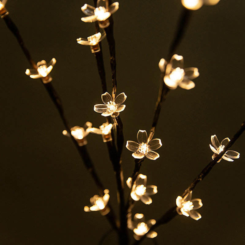 Innenraum 36cm 24 Glühbirnen Batterie Weihnachtsstern Heimdekor Led Kirschblume Tischplatte Bonsai Baum Feenlicht